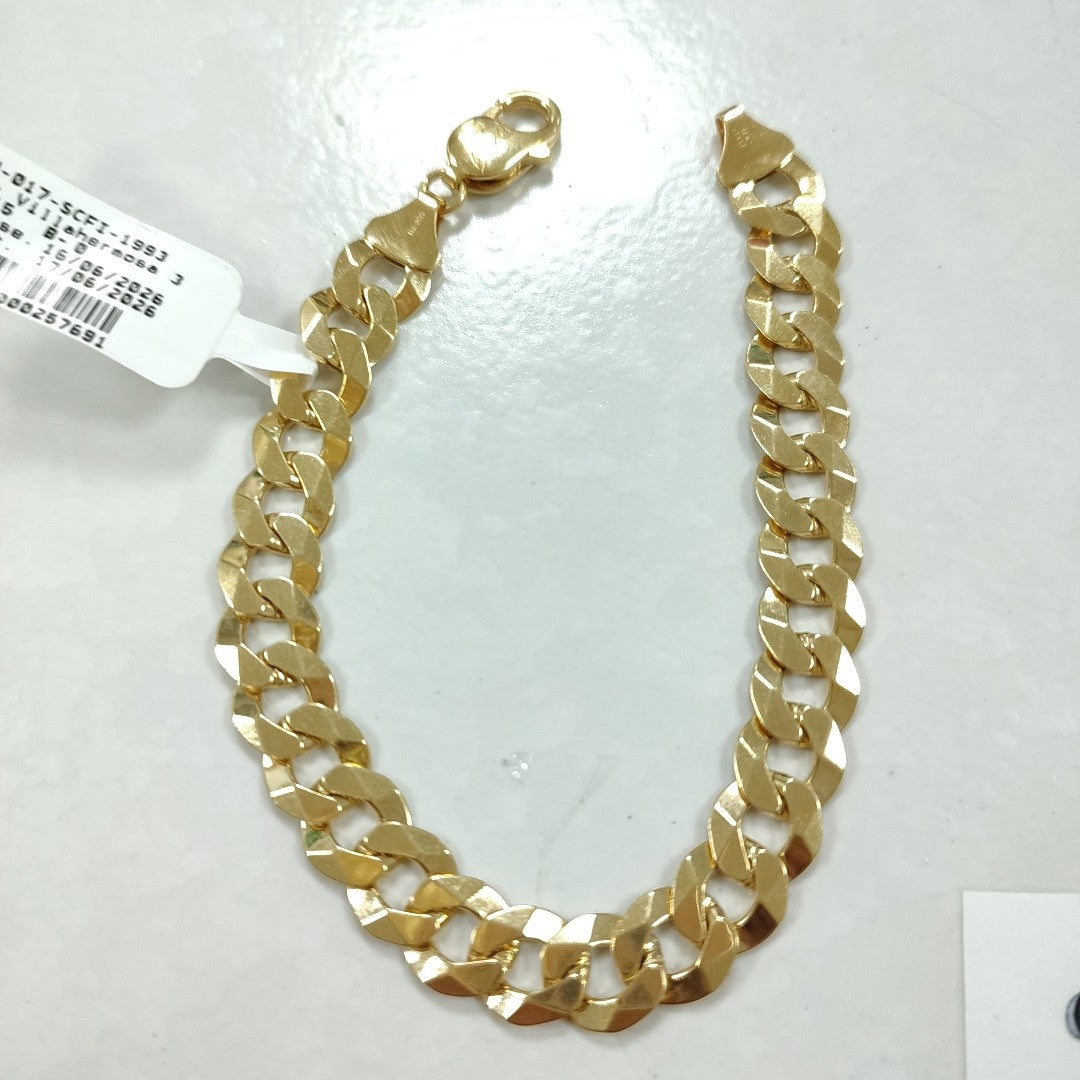PULSERAS CABALLERO BARBADA AMARILLA ORO 14K 23.4 (NUEVO)