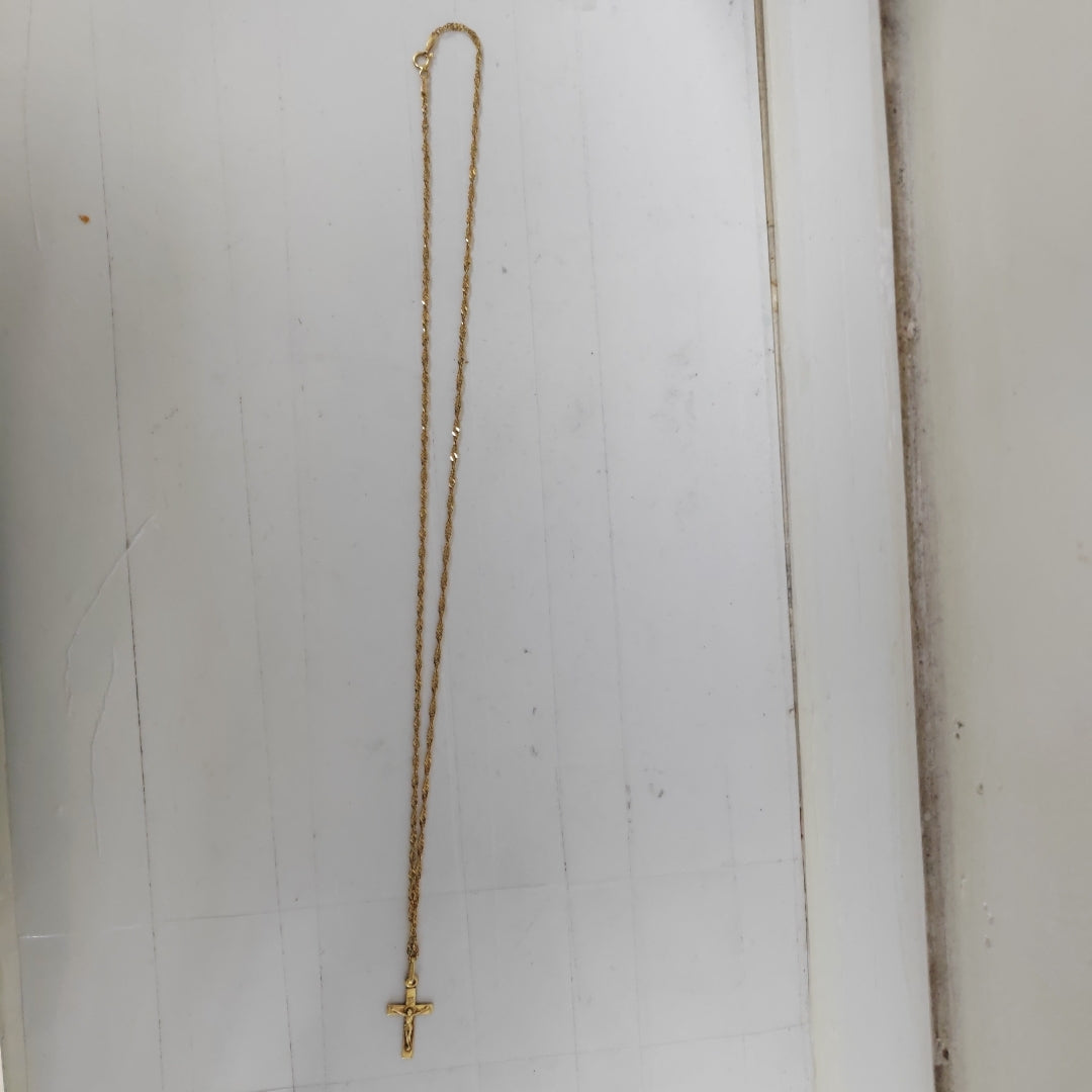 CADENA, CRUCIFIJO ORO 14 K 4.5 GRMS (SEMINUEVO)