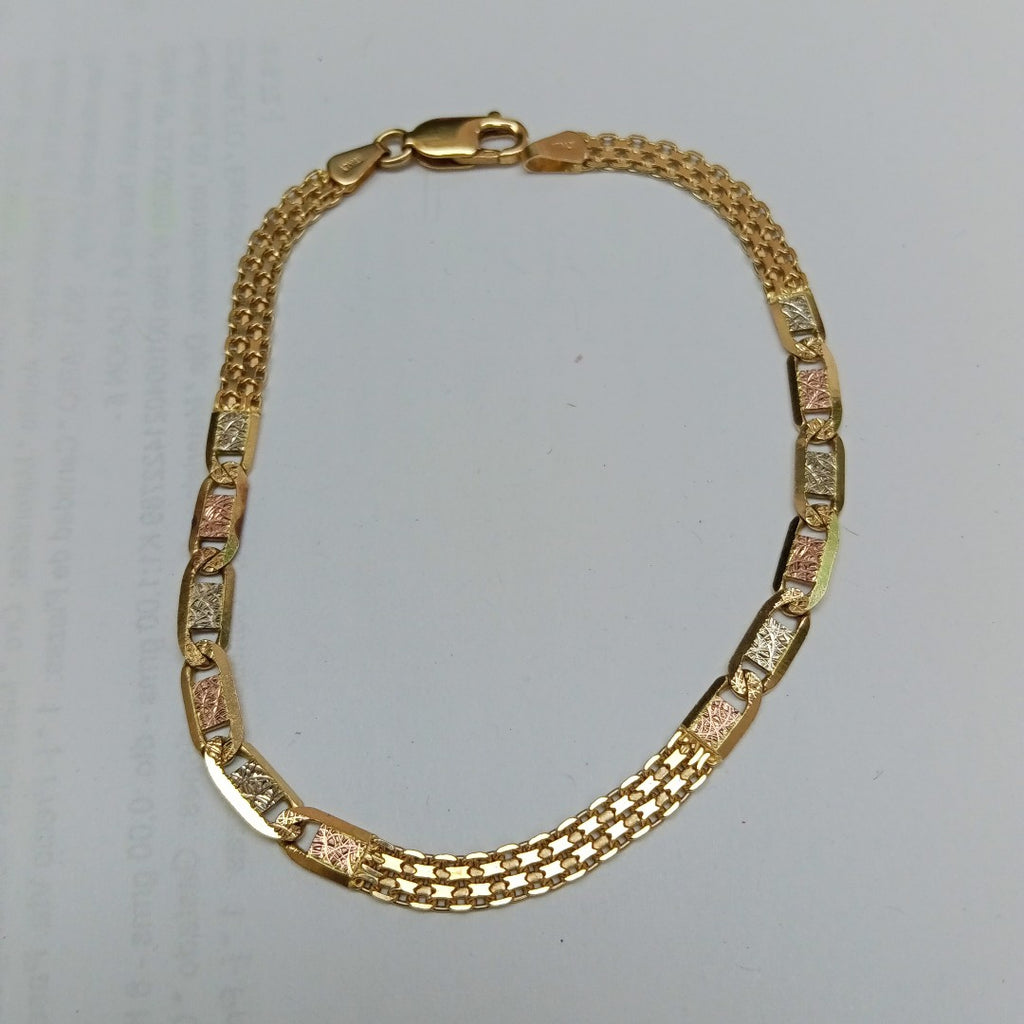 PULSERA ORO, ORO COMBINADO 14 K 7.8 GRMS (SEMINUEVO)