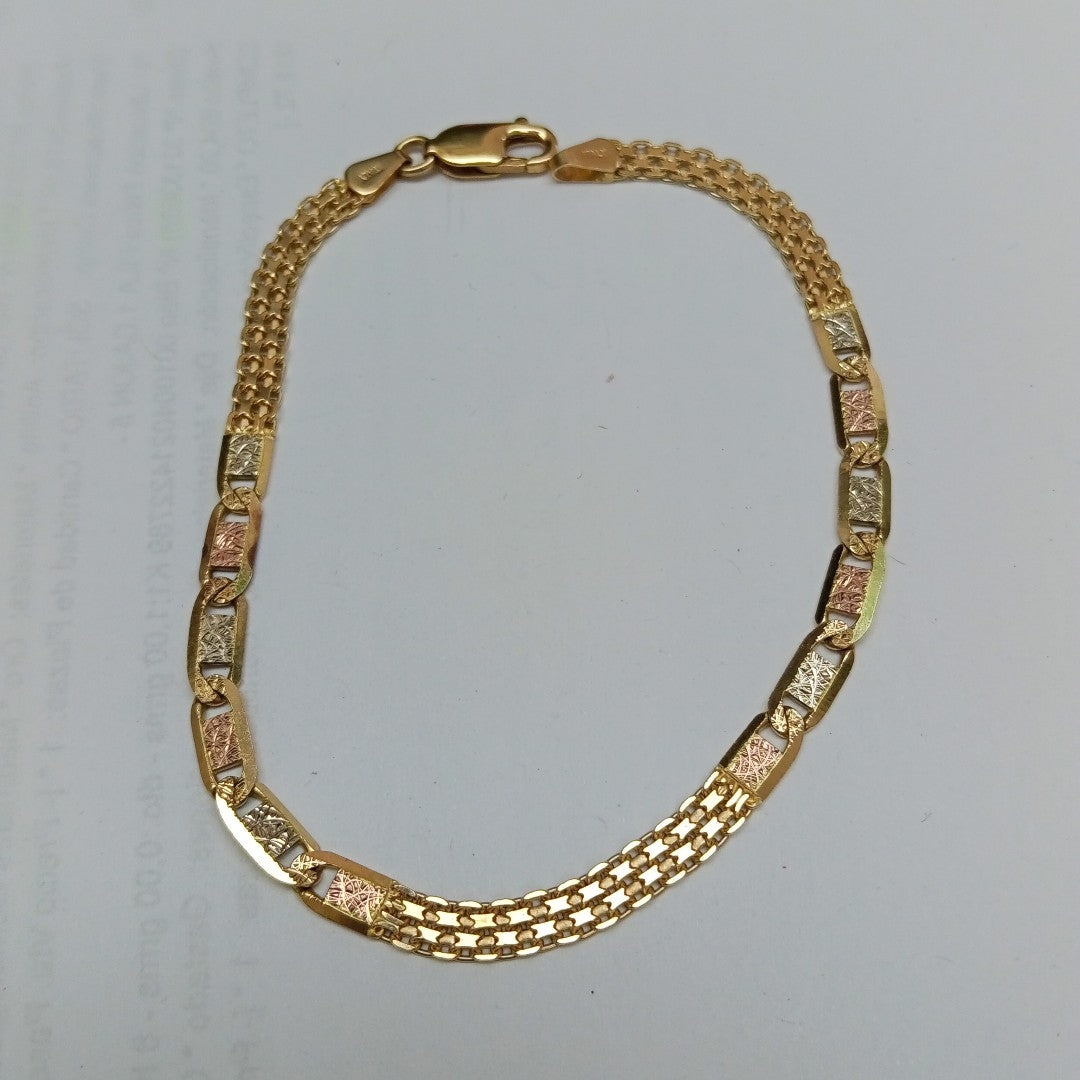 PULSERA ORO, ORO COMBINADO 14 K 7.8 GRMS (SEMINUEVO)