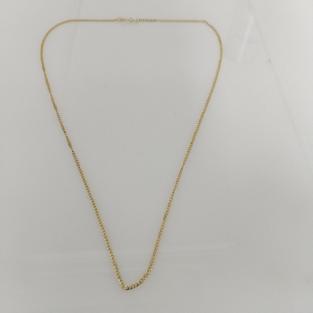 CADENAS TEJIDO BARBADA ORO 10K 55 CM 3.9 GR (NUEVO)