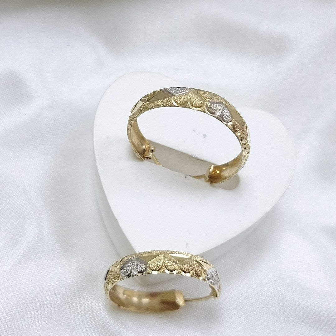 ARRACADAS PAR ORO COMBINADO 14 K 2.58 GRMS (SEMINUEVO)