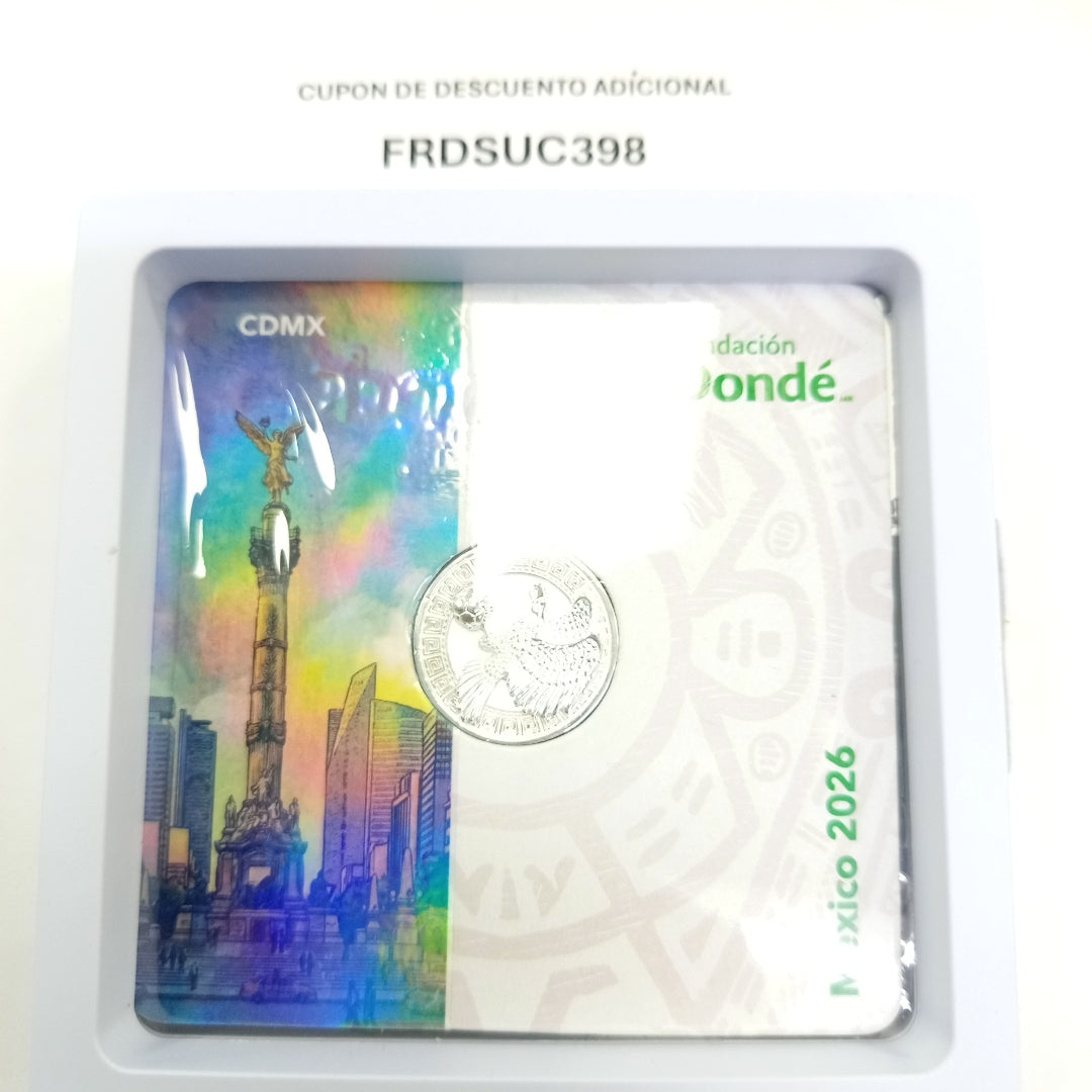 MEDALLA CONMEMORATIVA FRD FÚTBOL MOTIVO ÁGUILA PLATA .925 8.9 GR (NUEVO)