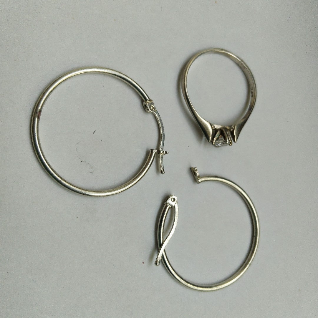 ANILLITO, ARRACADAS PAR PLATA 3.5 GRMS (SEMINUEVO)