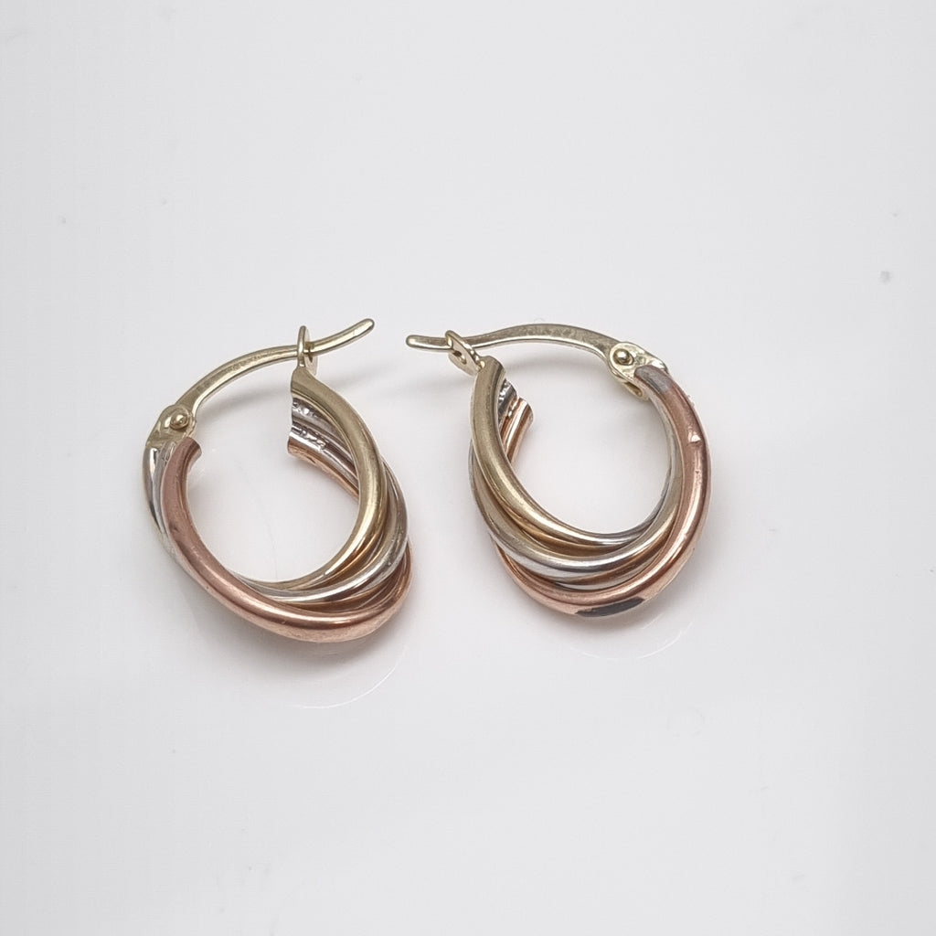 ARETES PAR ORO, ORO COMBINADO 10 K 1.6 GRMS (SEMINUEVO)