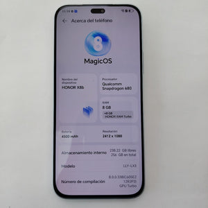 CELULAR HONOR X8B LLY-LX3 (2023) 256 GB 8 GB RAM (SEMINUEVO)