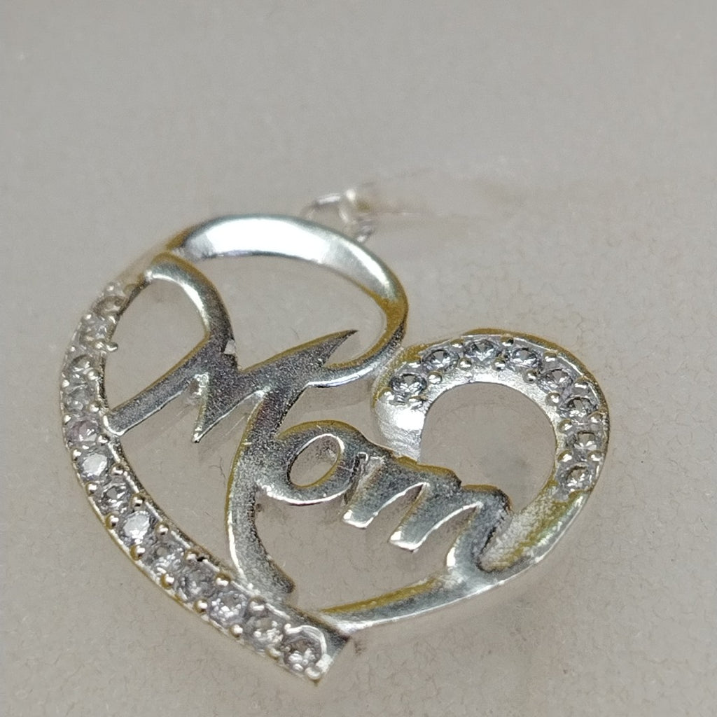 DIJE CORAZON C/CIRCONIAS PLATA .925 3.1 GR (NUEVO)