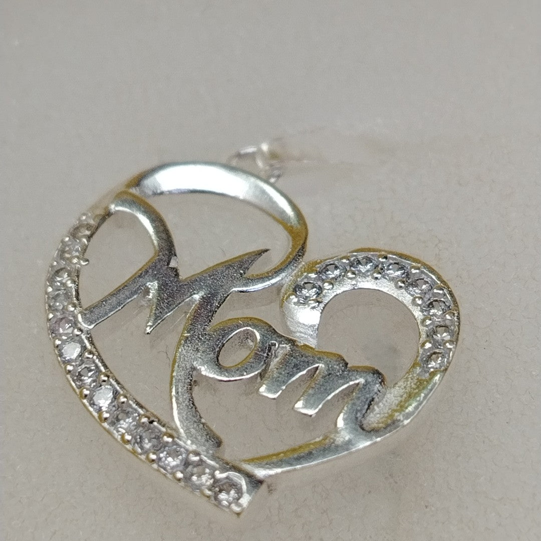 DIJE CORAZON C/CIRCONIAS PLATA .925 3.1 GR (NUEVO)