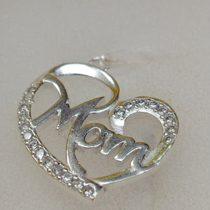 DIJE CORAZON C/CIRCONIAS PLATA .925 3.1 GR (NUEVO)