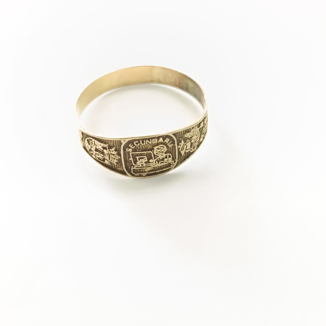 ANILLO DE GRADUACIÓN ORO 10 K 1 GRMS (SEMINUEVO)