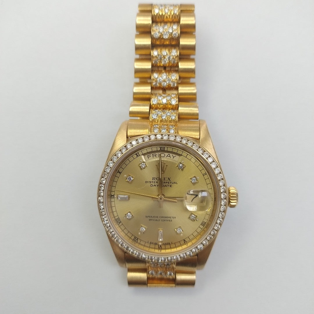 RELOJ CAJA ACERO PULSO ORO ORO 18 K 139.9 GRMS (SEMINUEVO)