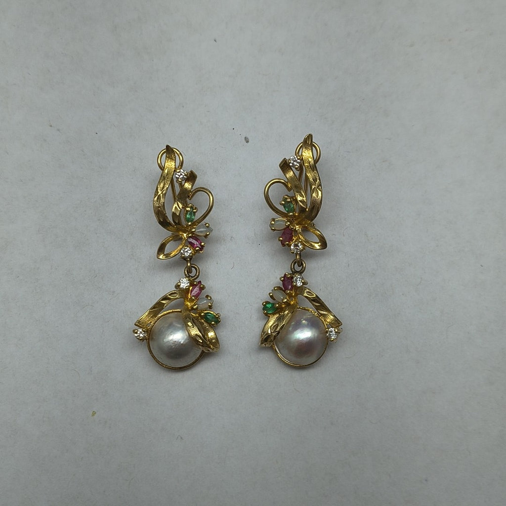 ARETES PAR ORO 14 K 9,20 GRMS (SEMINUEVO)