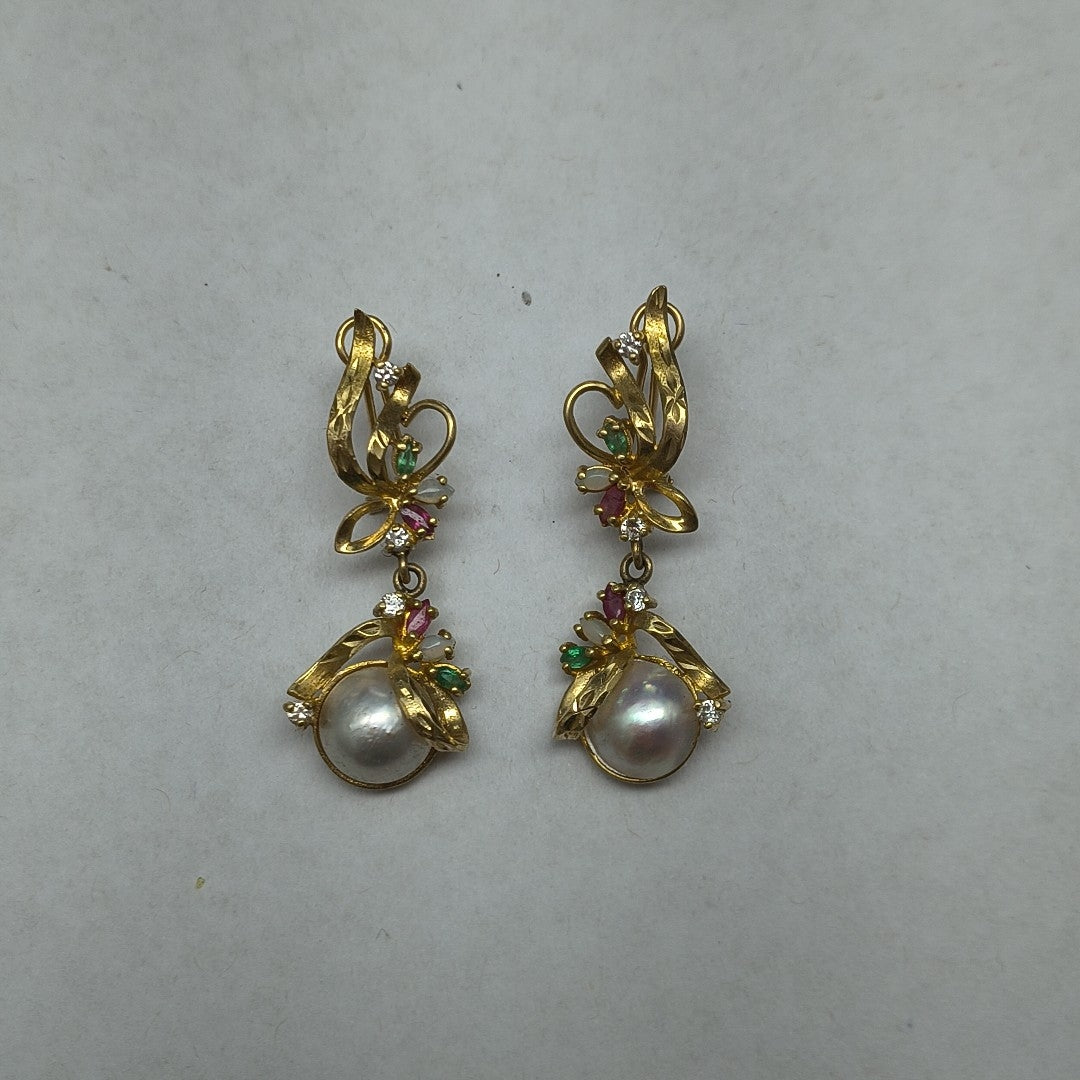ARETES PAR ORO 14 K 9,20 GRMS (SEMINUEVO)