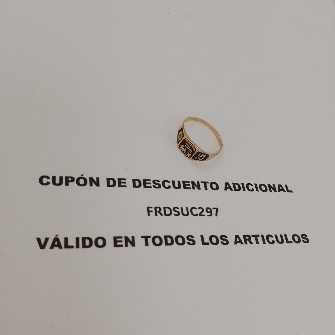 ANILLO DE GRADUACIÓN ORO 8 K 1.2 GRMS (SEMINUEVO)