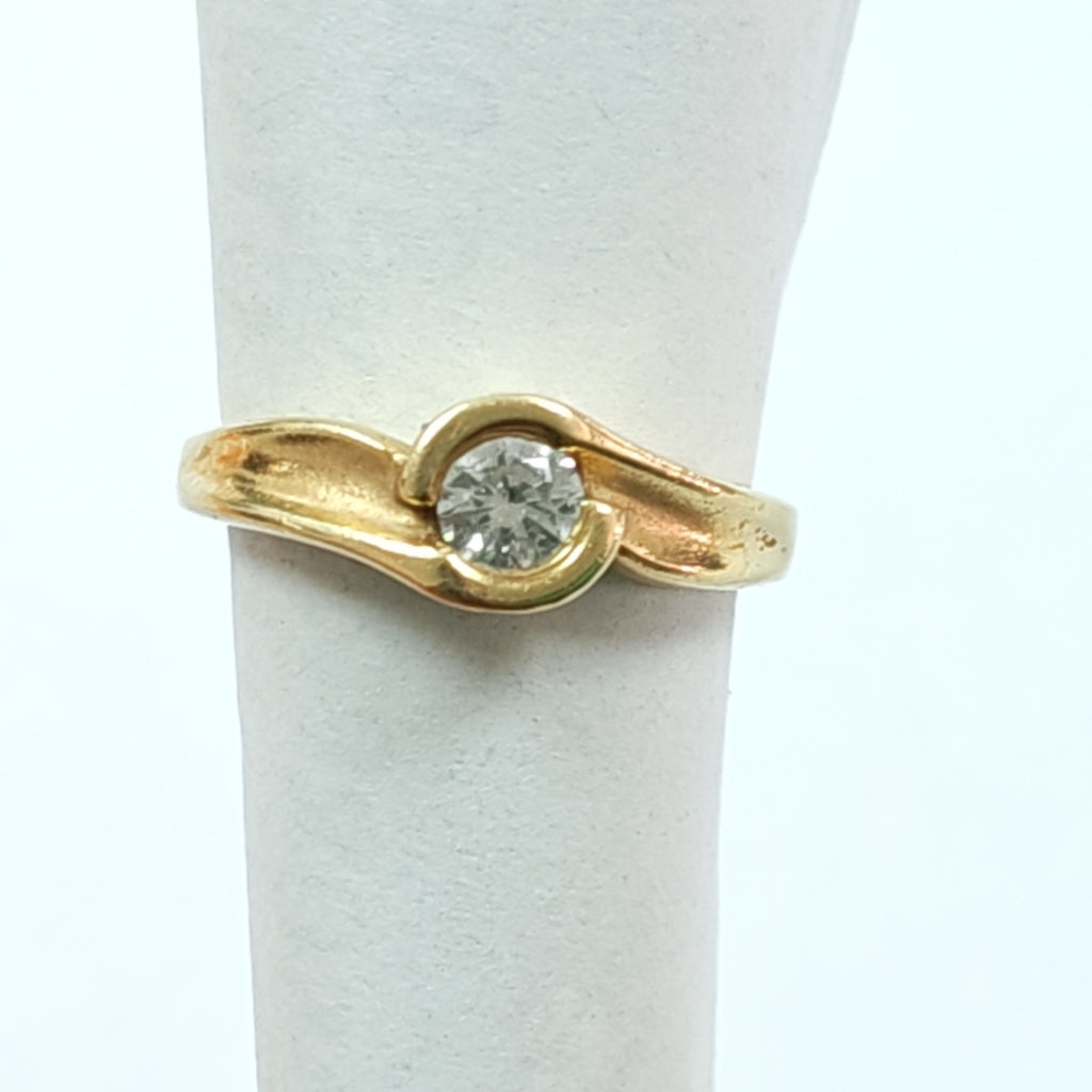 ANILLITO, SOLITARIO ORO 14 K 3.2 GRMS (SEMINUEVO)