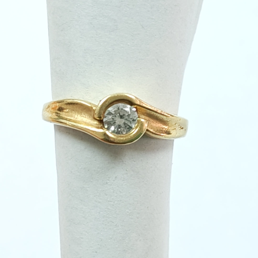 ANILLITO, SOLITARIO ORO 14 K 3.2 GRMS (SEMINUEVO)