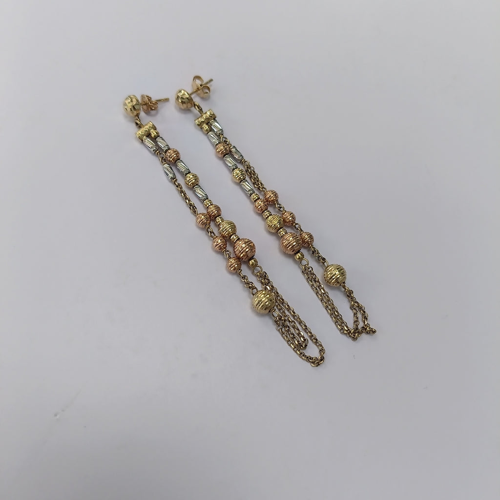 BROQUELES PAR ORO, ORO COMBINADO 14 K 6.8 GRMS (SEMINUEVO)