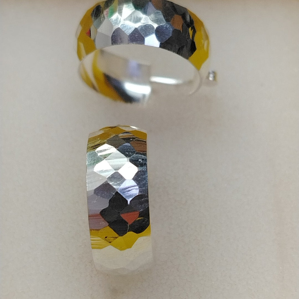 ARETES ARRACADAS FACETADAS PLATA .925 2.7 GR (NUEVO)