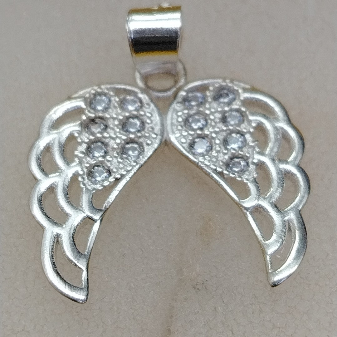 DIJE ALAS C/CIRCONIAS PLATA .925 2.3 GR (NUEVO)