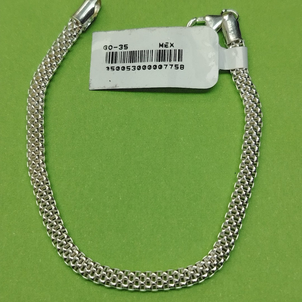 PULSERA TEJIDO ESPECIAL PLATA .925 18 CM 4.8 GR (NUEVO)