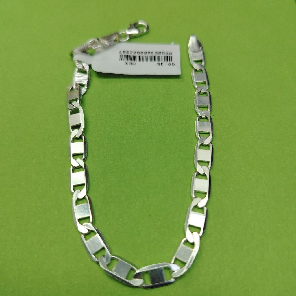 PULSERA TEJIDO ESPEJO PLATA .925 21 CM 7.8 GR (NUEVO)