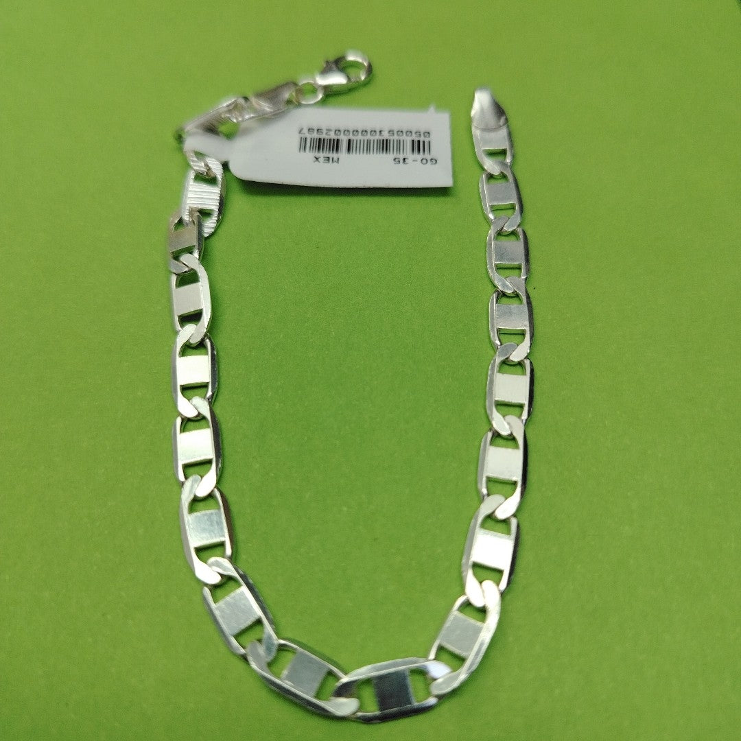 PULSERA TEJIDO ESPEJO PLATA .925 21 CM 7.8 GR (NUEVO)