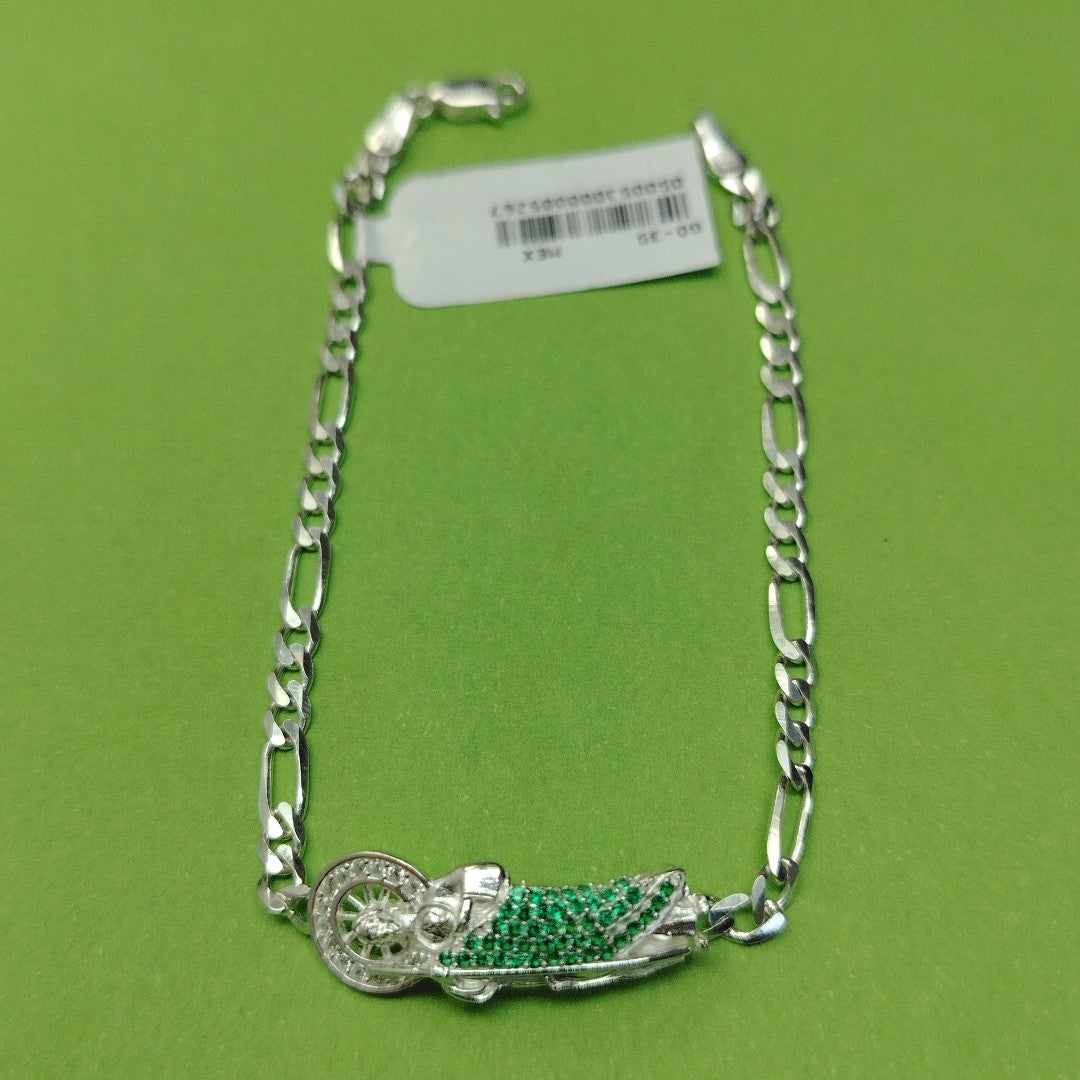 PULSERA TEJIDO SAN JUDAS PLATA .925 21 CM 5.5 GR (NUEVO)
