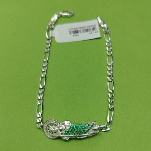PULSERA TEJIDO SAN JUDAS PLATA .925 21 CM 5.5 GR (NUEVO)