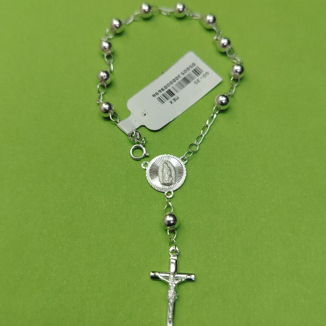 PULSERA TIPO ROSARIO PLATA .925 18 CM 4.12 GR (NUEVO)