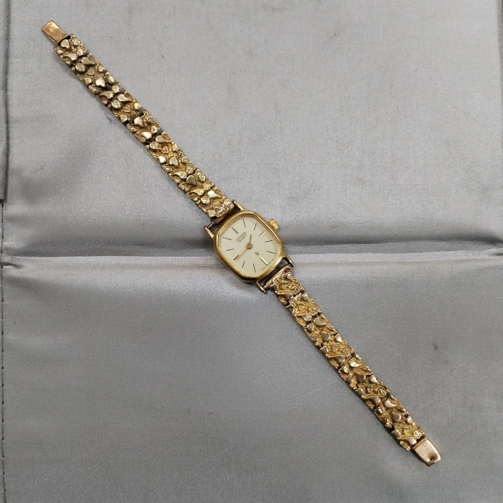 RELOJ CAJA ACERO PULSO ORO ORO 10 K 15.5 GRMS (SEMINUEVO)