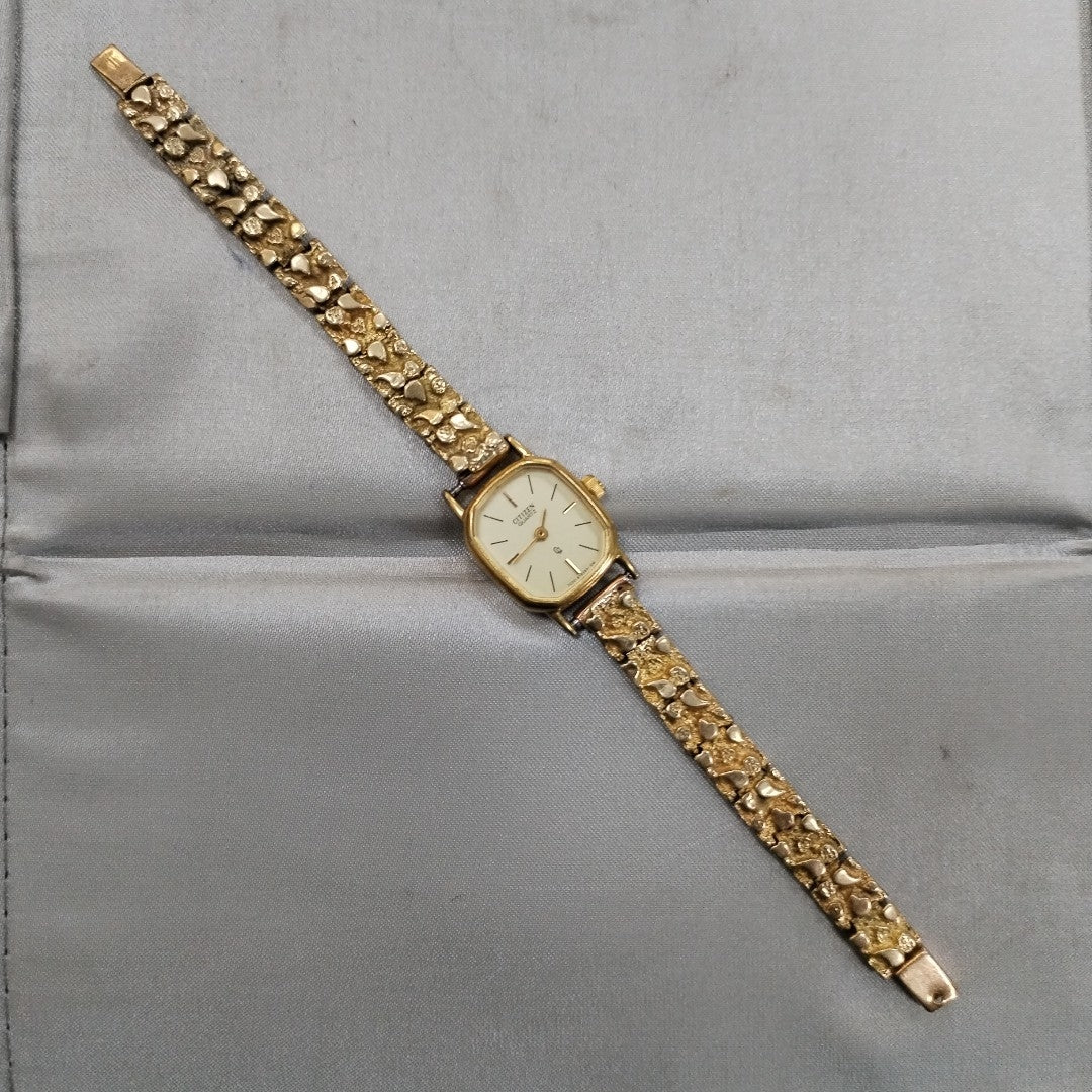 RELOJ CAJA ACERO PULSO ORO ORO 10 K 15.5 GRMS (SEMINUEVO)