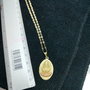 CADENA, MEDALLA RELIGIOSA ORO, ORO COMBINADO 10 K 4.9 GRMS (SEMINUEVO)