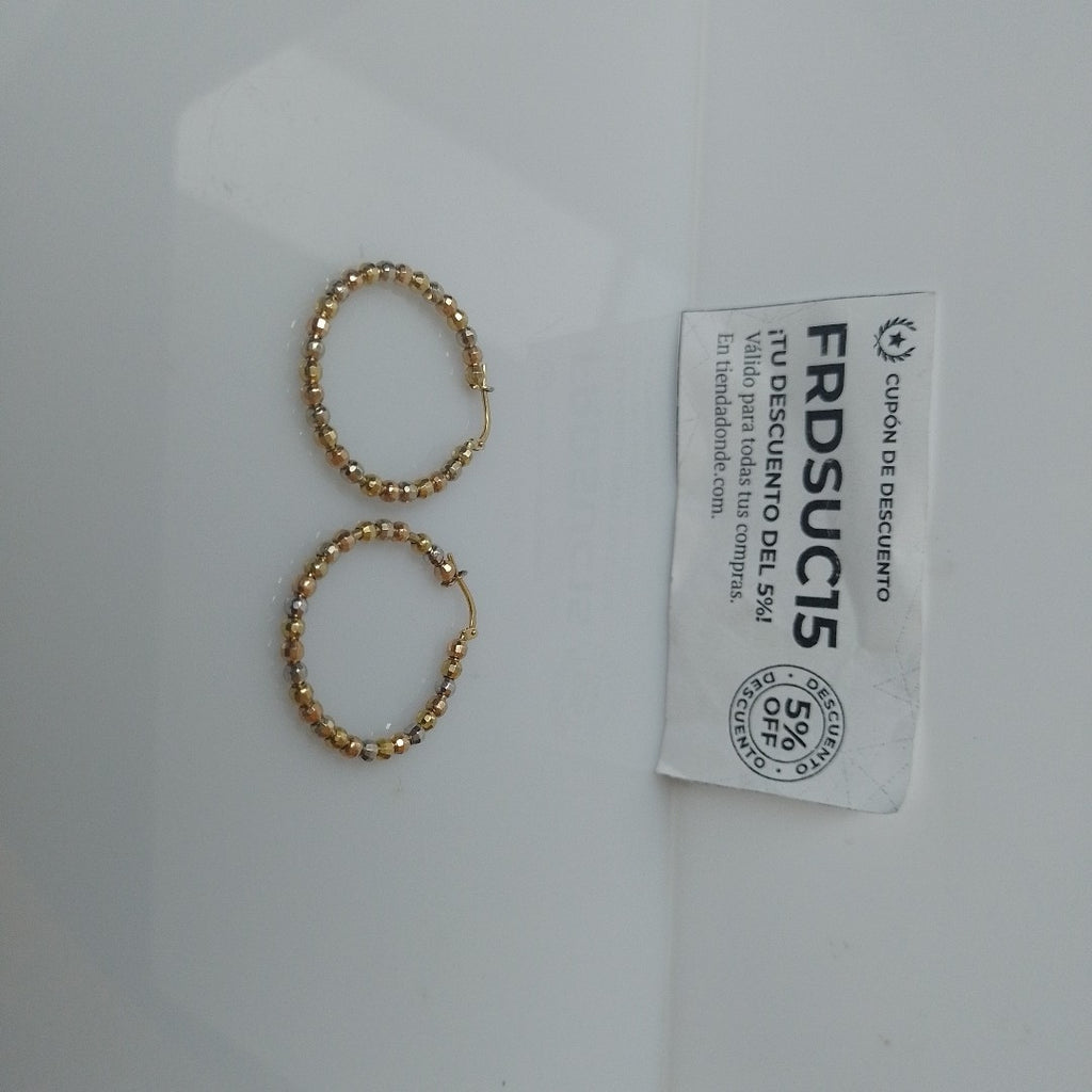 ARRACADAS PAR ORO, ORO COMBINADO 14 K 5.1 GRMS (SEMINUEVO)