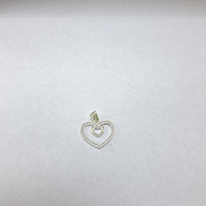 DIJE CORAZON C/CIRCONIAS PLATA .925 2.7 GR (NUEVO)