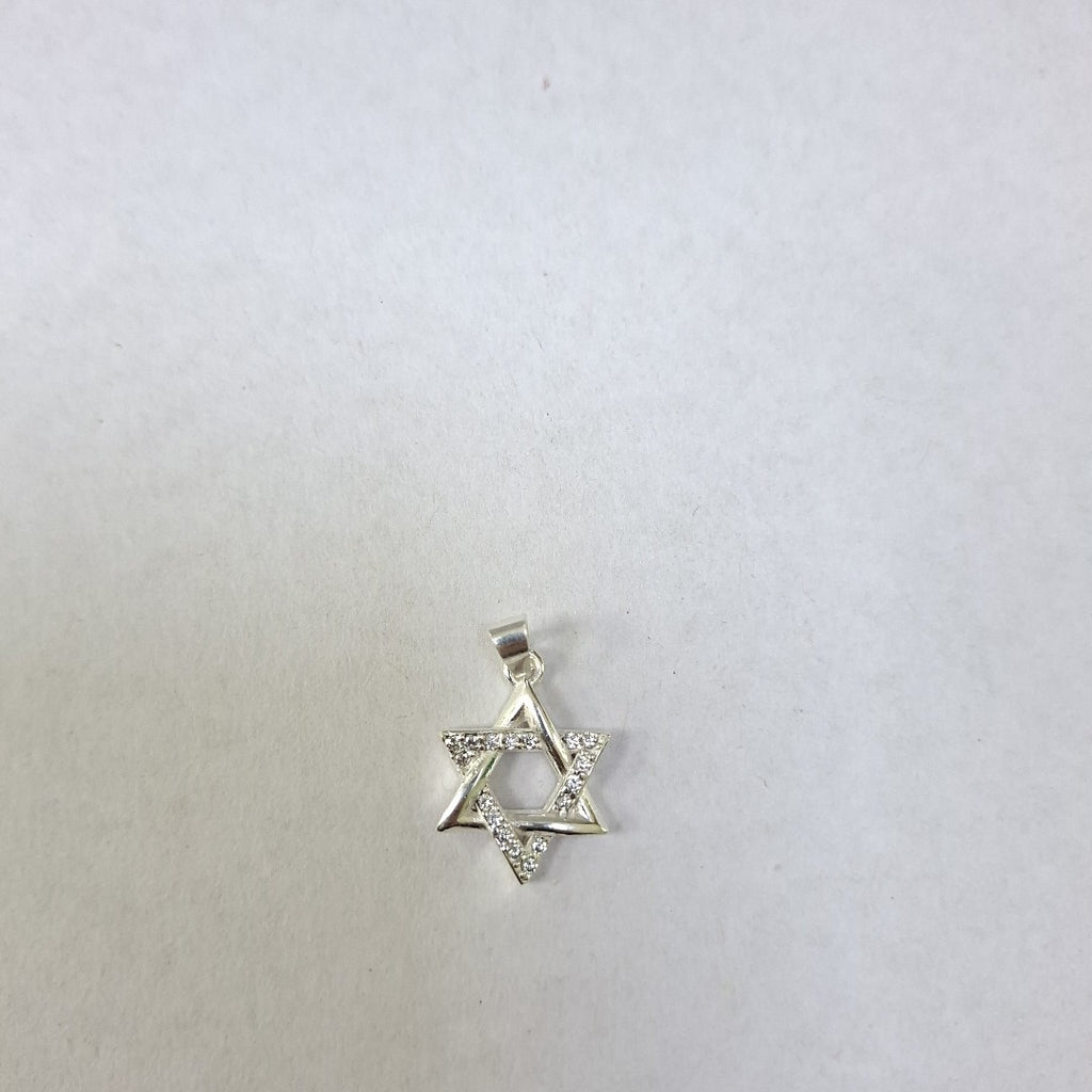 DIJE ESTRELLA DE DAVID C/CIRCONIAS PLATA .925 2.6 GR (NUEVO)