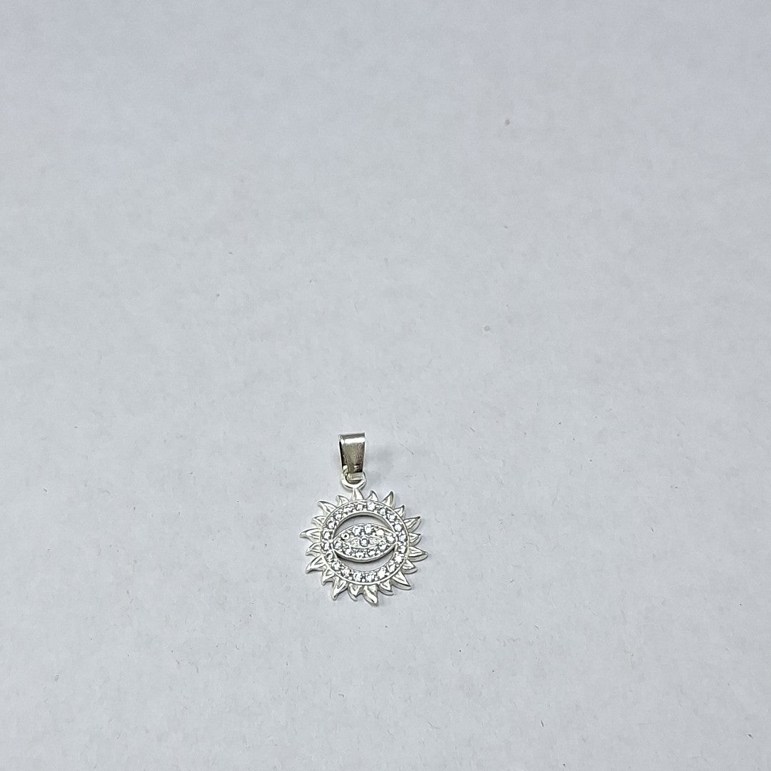 DIJE OJO MAGICO CON CIRCONIAS PLATA .925 2 GR (NUEVO)