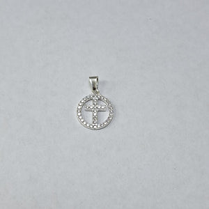 DIJE CRUZ C/CIRCONIAS PLATA .925 2.5 GR (NUEVO)