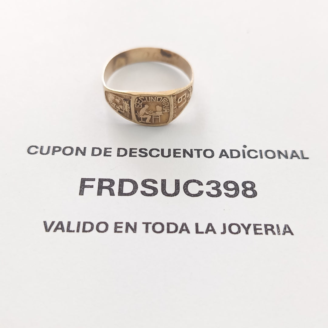 ANILLO DE GRADUACIÓN ORO 8 K 2,00 GRMS (SEMINUEVO)
