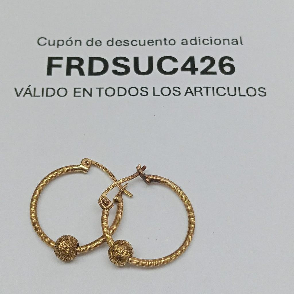 ARETES PAR ORO 10 K 1,90 GRMS (SEMINUEVO)