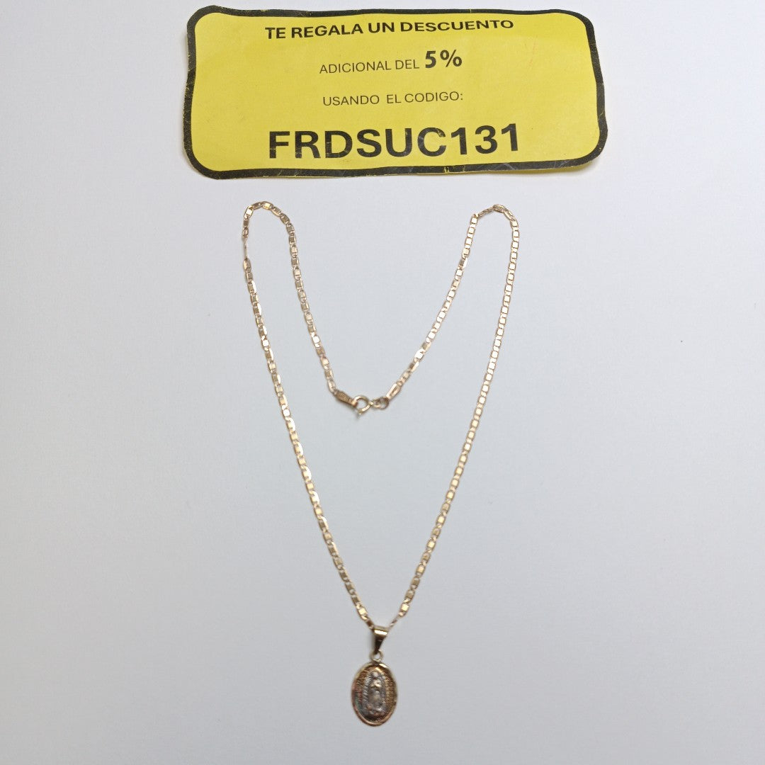 CADENA, MEDALLA RELIGIOSA ORO 10 K 2.3 GRMS (SEMINUEVO)