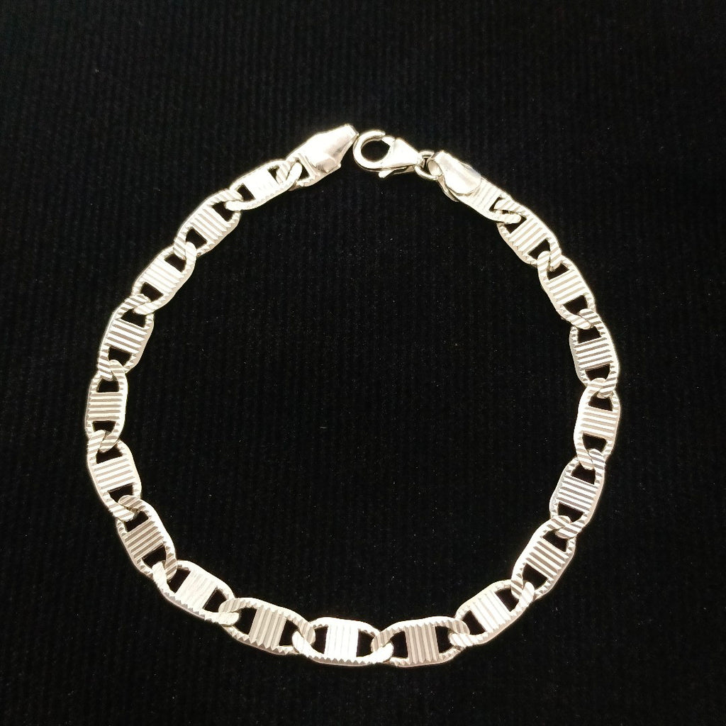 PULSERA TEJIDO ESPEJO PLATA .925 21 CM 7.8 GR (NUEVO)
