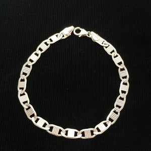 PULSERA TEJIDO ESPEJO PLATA .925 21 CM 7.8 GR (NUEVO)