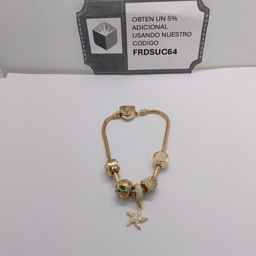 PULSERA CHARM ORO 14K 17.2 (NUEVO)