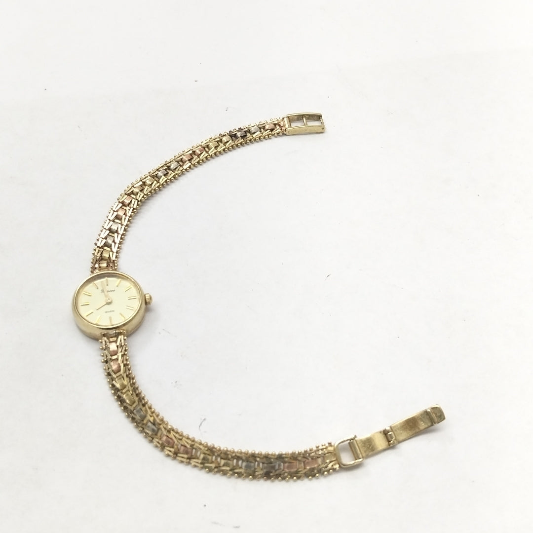 RELOJ CAJA Y PULSO ORO ORO,ORO COMBINADO 10 K 15,50 GRMS (SEMINUEVO)