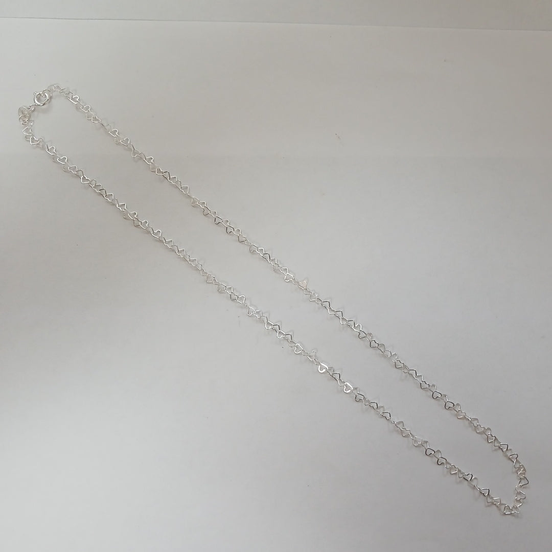 CADENA CORAZONES PLATA .925 50 CM 2.52 GR (NUEVO)