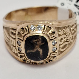 ANILLO DE GRADUACIÓN ORO 10 K 9.8 GRMS (SEMINUEVO)