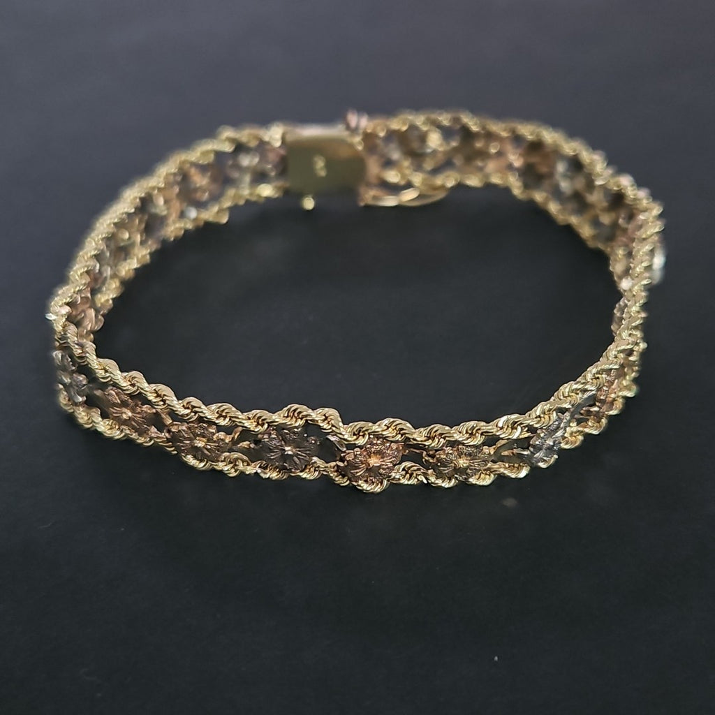 PULSERA ORO COMBINADO 14 K 12.7 GRMS (SEMINUEVO)
