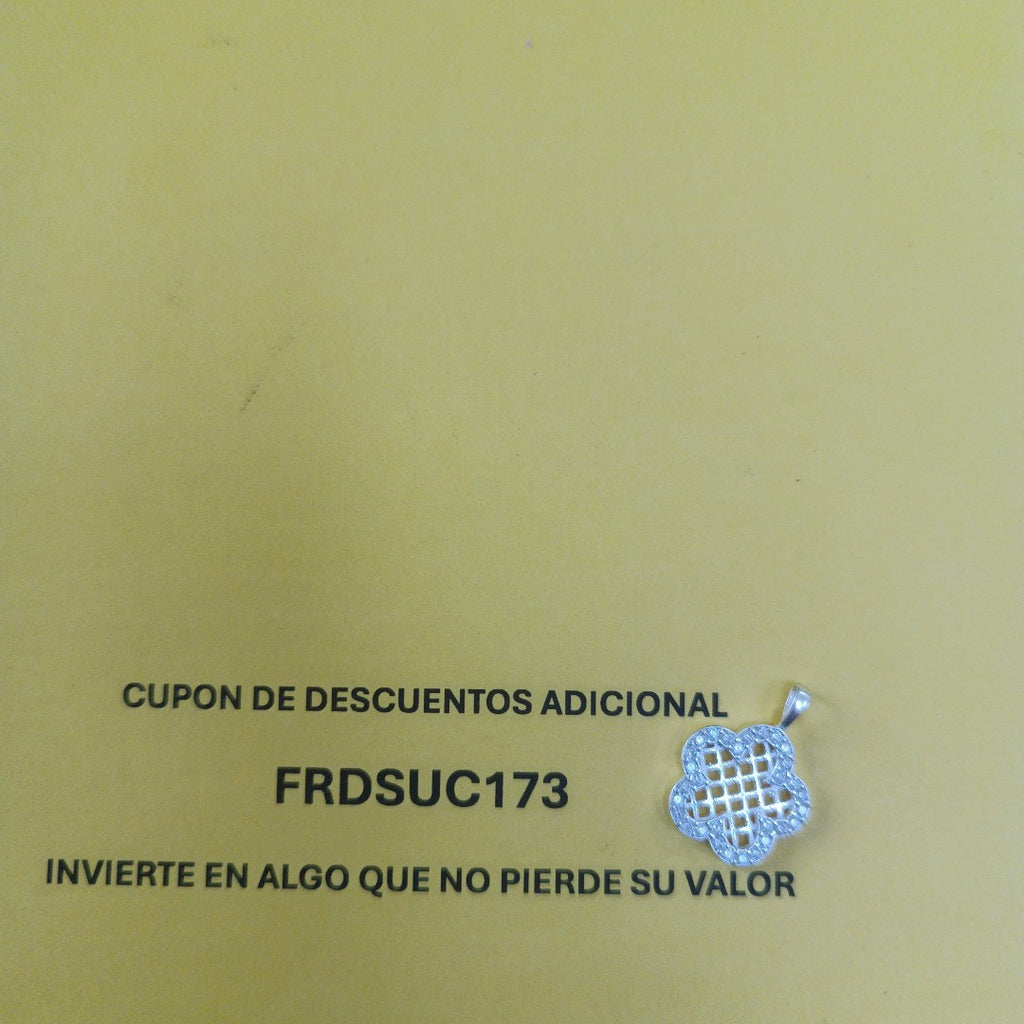 DIJE FLOR CON CIRCONIAS PLATA .925 1.7 GR (NUEVO)