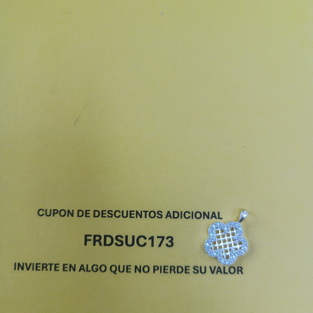 DIJE FLOR CON CIRCONIAS PLATA .925 1.7 GR (NUEVO)