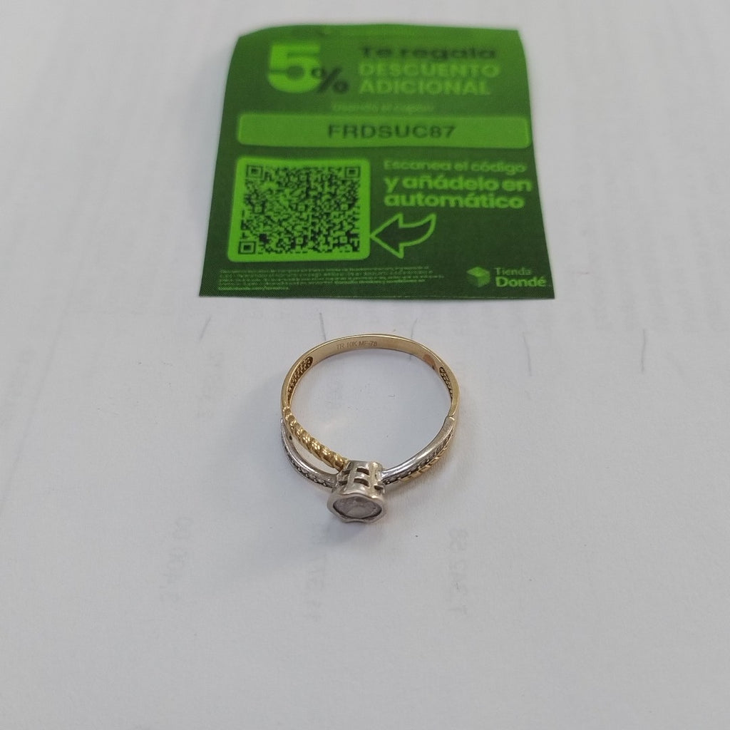 ANILLO, SOLITARIO ORO 10 K 2.1 GRMS (SEMINUEVO)